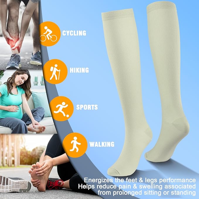 bropite Compression Socks for Women & Men Circulation-Support Knee High Socks 20-30 mmhg-Best for Running,Medical,Nurse,Travel
