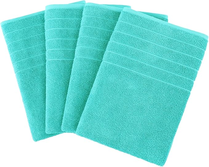 Casa Platino Large Bath Sheets, 4 Pack Bath Sheet(36"x 72"), 100% Ring Spun Cotton Bath Sheets, Lightweight Bath Sheet, Soft Bath Sheet Set, Quick Drying Bath Sheets, Bath Sheet Towels - Aqua Sky