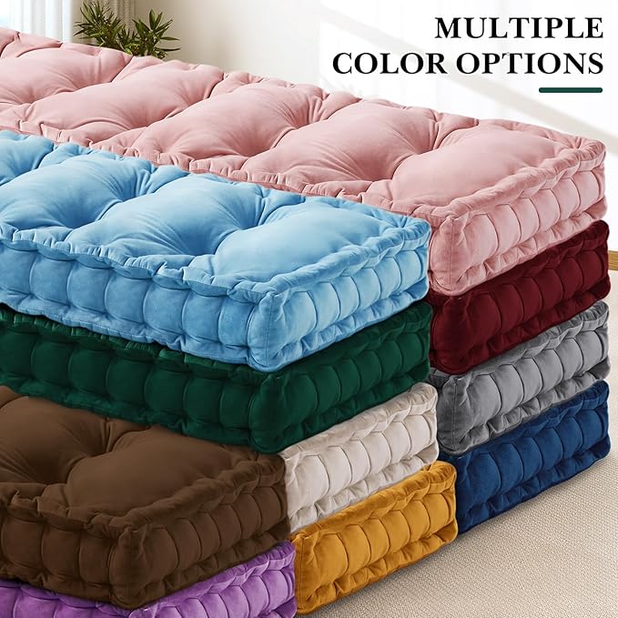 Bench Cushions for Indoor Furniture 42x16 in Velvet Kitchen Dining Piano Window Seat Cushion, Tufted Patio Porch Swing Thicken Bench Pad Memory Foam for Christmas Home Decor(Dark Green)