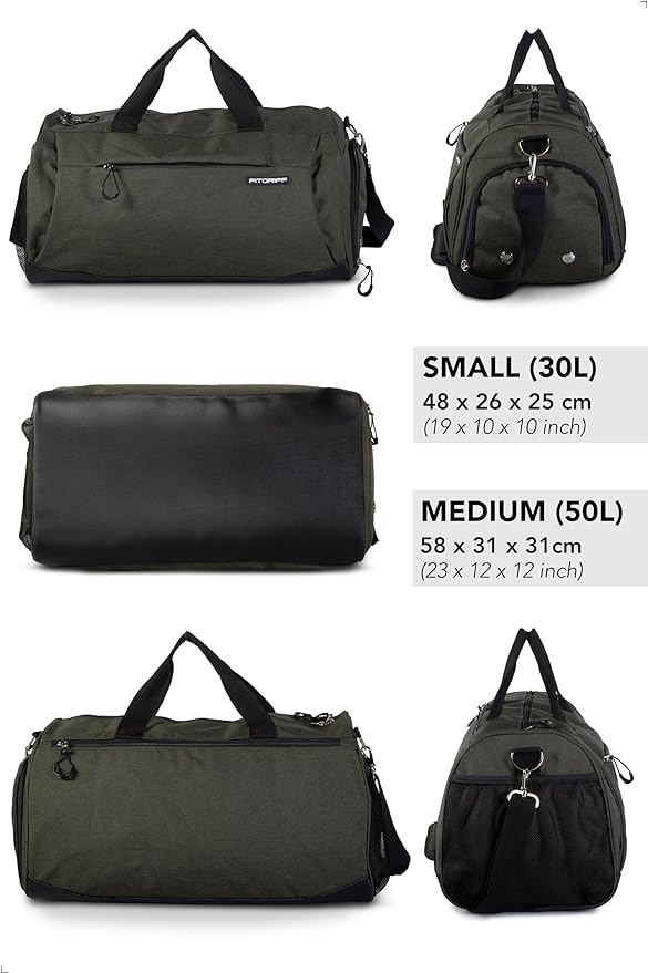 Fitgriff® Gym Bag for Men & Women with Shoe & Wet Compartment - Duffle Bag for Travel, Sports, Fitness & Workout