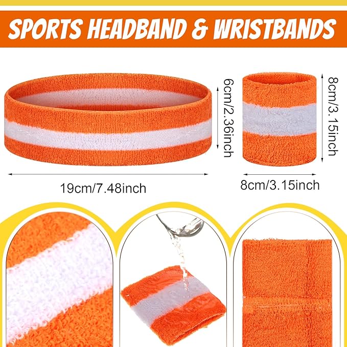 Halloween Basketball Uniform Costume Sports Team Cosplay Accessories Wristbands Sweatband Socks for 80s Party