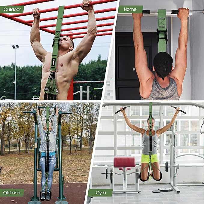 Pull Up Assistance Bands, Resistance Bands for Pull Up Bar Workout, Adjustable Heavy Duty Pull Up Assist Equipment with 4 Assistance Bands, Home Gym Fitness Exercise Strength Training