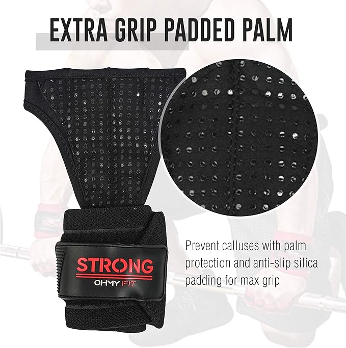Men's Heavy Duty Wrist Wrap Gloves - Ideal for Workouts, Gym, Deadlifts, and Crossfit with Wrist Palm Protection