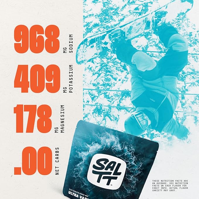 SALTT Electrolytes Powder Packets, Ultra Variety Pack (30 Packets) - Magnesium, Potassium, Sodium, Trace Minerals - Vegan, Sugar Free, Gluten Free - Travel Essentials - Made in USA