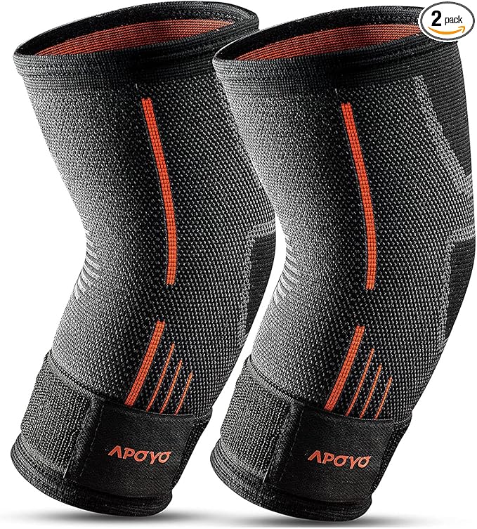 APOYO Elbow Brace for Tendonitis and Tennis Elbow, (Pair) Compression Sleeve for Arthritis, Workouts, Reduce Joint Pain During Fitness Activity (X-Large)
