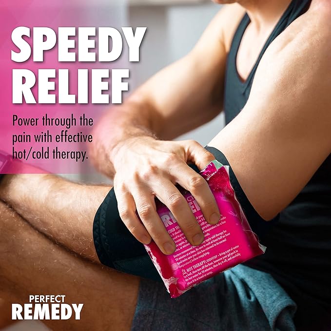 Perfect Remedy 2-Pack Gel Ice Packs for Injuries, Soft and Flexible Hot & Cold Compress, Soothing Ice Pack Aid for Sprains Strains & Soreness conditions, Alternative to Hot Water Bottles (Pink, Large)