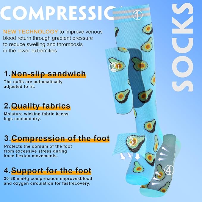 bropite Compression Socks for Women & Men Circulation-Support Knee High Socks 20-30 mmhg-Best for Running,Medical,Nurse,Travel