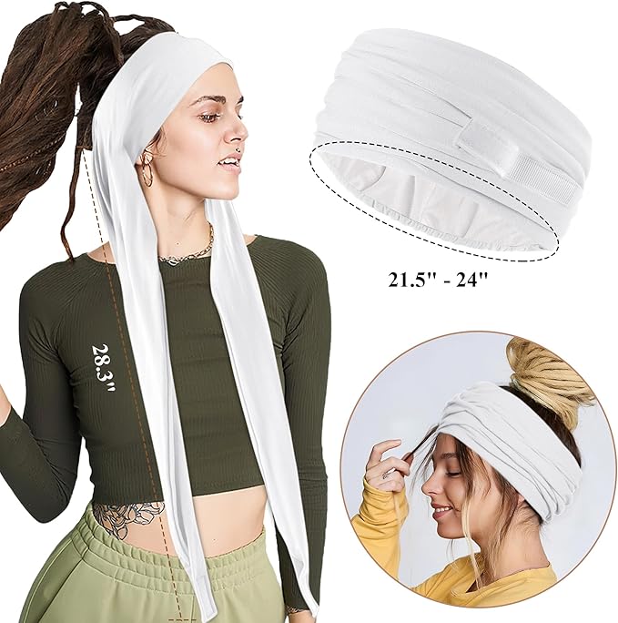 Satin Lined Open Turban Headband Mens Sweatband Sports Headband for Running,Cycling,Basketball,Yoga,Fitness Workout Stretchy Unisex Hairband