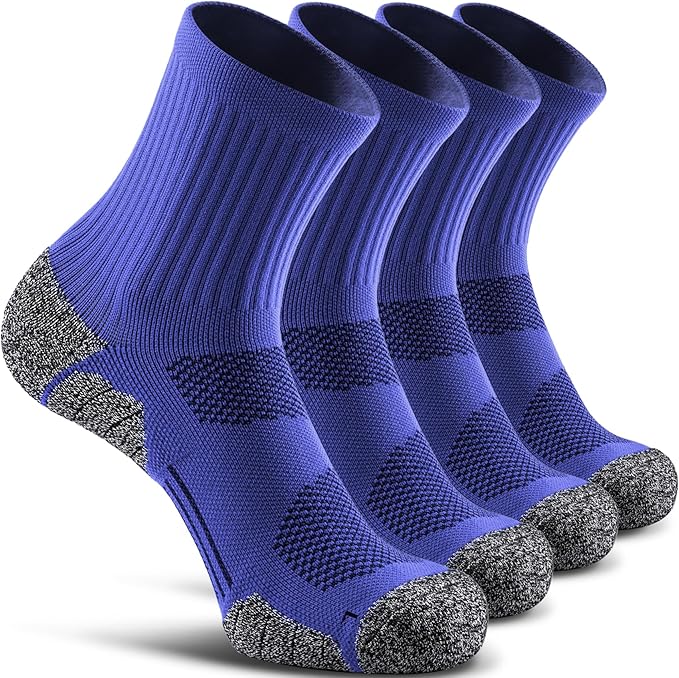 CWVLC Cushioned Compression Sport Quarter Socks for Men Women Youth