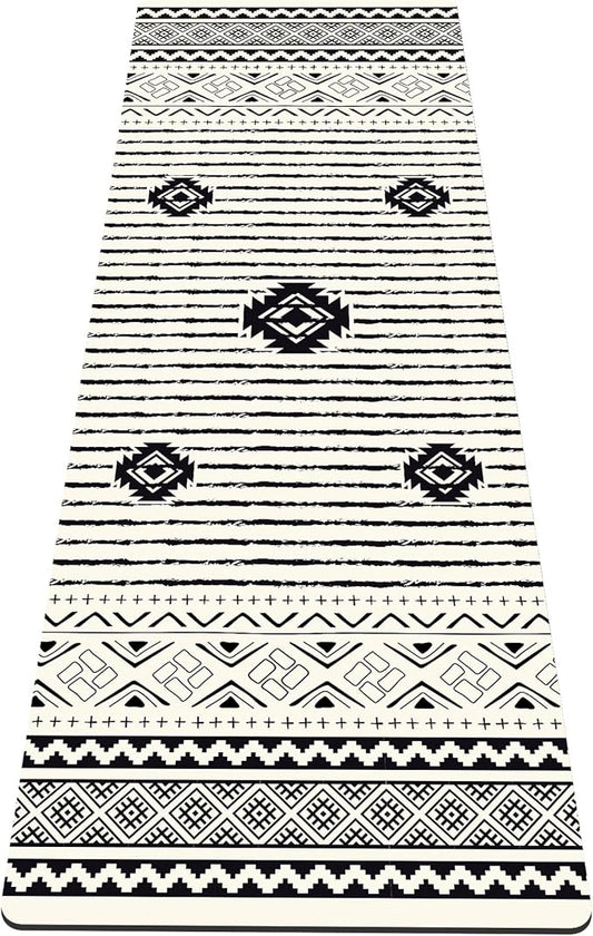 nuveti Yoga Mat Print Extra Thick TPE Non Slip Fitness Exercise Mat with Carrying Bag,72"x24" Extra Thick 6MM Exercise & Workout Mat for Yoga, Pilates Fitness and Floor Exercises