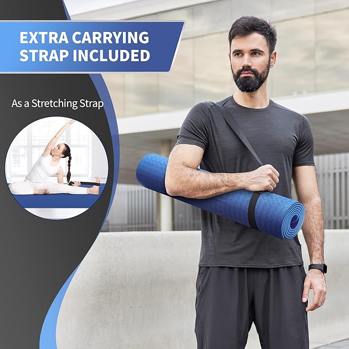 CAMBIVO Extra Wide Yoga Mat for Women and Men (72"/84"x 32"x 1/4") TPE Workout Mat, Non-slip Large Exercise Fitness Mat for Yoga, Pilates, Workout