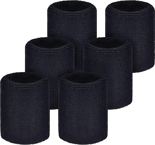 OutdoorEssentials Sweatbands & Wristbands - Wrist Sweat Bands Headbands for Men & Women - Multipack Terry Cloth Headbands or Wrist Bands for Working Out, Tennis, Basketball, Football, Gymnastics