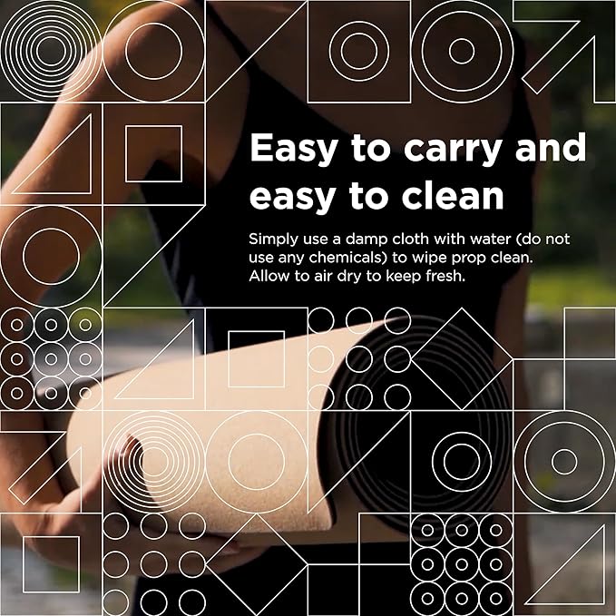 Go4Cork Yoga Non-Slip Essential Cork Yoga Mat - 25.59" x 4.72" | 4.72" Thick, Large & Eco Yoga Mat | Lightweight & Compact Home Gym Fitness, Pilates Exercise & Stretching Accessories | Natural/Black