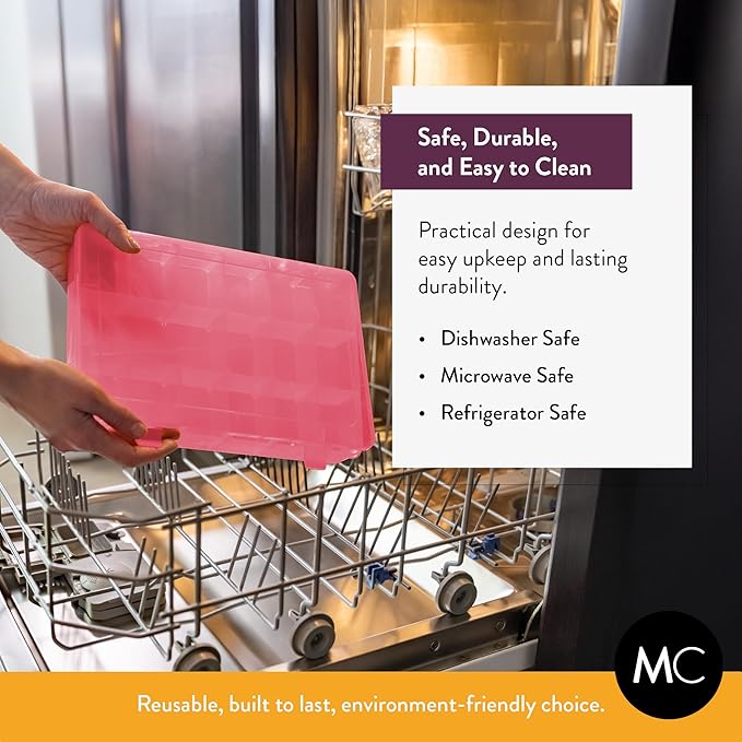 Large Kids Snack Box Containers Set of 2 -100 Labels, BPA-Free, Adjustable Compartments, Dishwasher Safe, Reusable Tray, Food Grade, Meal Prep Container, PARENT TESTED PARENT APPROVED AWARD (Pink)