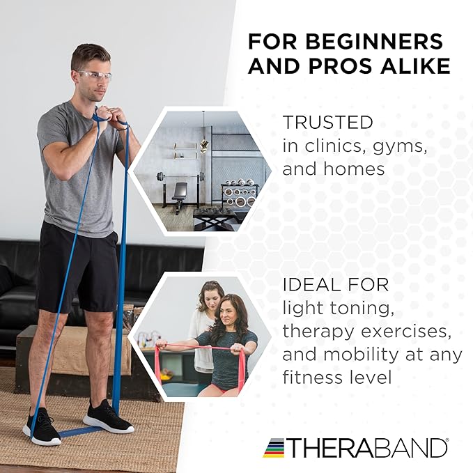 THERABAND Resistance Band, Black, Special Heavy, 50-Yard Roll, Latex Elastic Band for Exercise