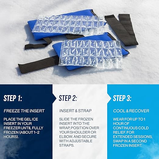PRO ICE Shoulder Elbow Ice Therapy Wrap for Youth - Excellent for Treating Rotator Cuff injuries, Elbow Joint and Muscle Inflammation - Reusable Ice Packs Included - Arm Ice Pack Wrap for Pitchers