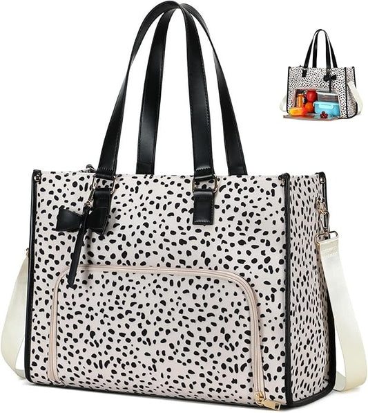 CAMTOP Lunch Tote Bag for Women,15.6 Inch Laptop Work Bag with Insulated Lunch Compartment,Water Resistant