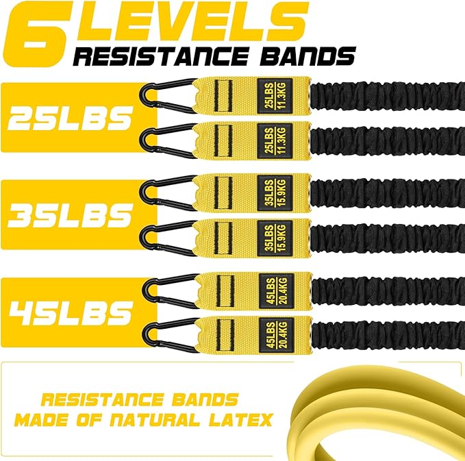 Pilates Bar Kit with Resistance Bands for Working Out, 210lbs Heavy Resistance Bands with Handles, Pilates Equipment with Resistance Band Bar for Men Women, at Home Gym Full Body Workout Equipment