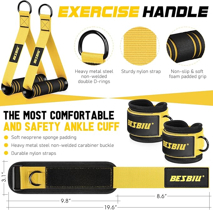 Pilates Bar Kit with Resistance Bands for Working Out, 210lbs Heavy Resistance Bands with Handles, Pilates Equipment with Resistance Band Bar for Men Women, at Home Gym Full Body Workout Equipment