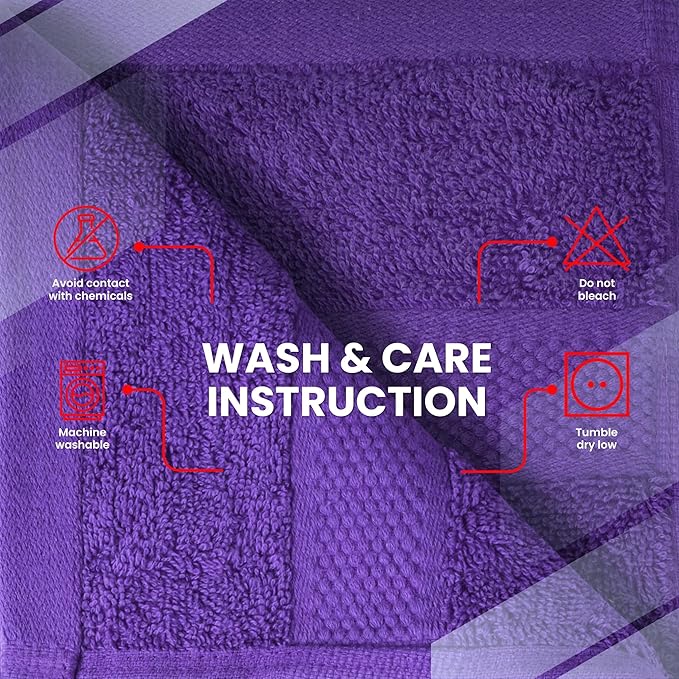 Infinitee Xclusives Purple Hand Towels for Bathroom - Set of 6 (16x28 inches) 600 GSM, 100% Cotton Ultra Soft, Quick Drying, Hotel Quality Hand Towel Set (Profound Purple)