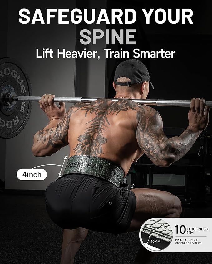 MANUEKLEAR Lifting Belt Lever for Men Women, 10mm Quick Locking Lever Belt Weightlifting with Adjustable Buckle, Lever Weight Lifting Belt for Powerlifting & Deadlifts