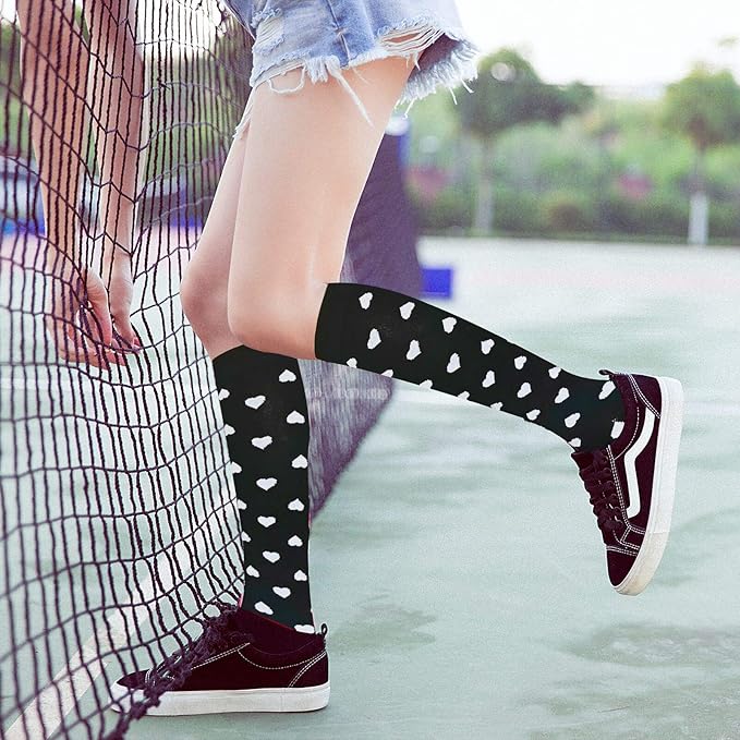 Graduated Compression Socks for Women&Men 20-30mmhg Knee High Socks Travel Hiking Running Stocking