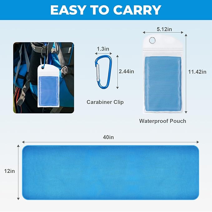 Cooling Towels for Neck and Face - Microfiber Chilly Towel Yoga Towel for Men or Women Ice Cold Towels for Yoga Gym Travel Camping Golf Football & Outdoor Sports