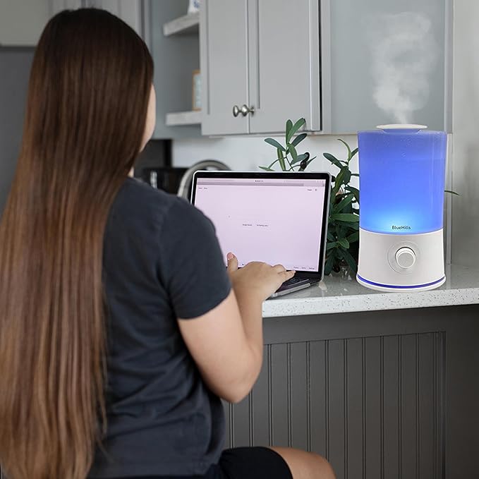 BlueHills Premium 2000 ML XL Large Essential Oil Diffuser Aromatherapy Humidifier for Large Room Home 40 Hour Run Huge Coverage Area 2 Liter Extra Large Capacity Huge Diffuser High Mist White E001