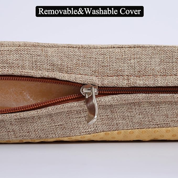 Custom Long Dining Bench Cushion for Indoor Furniture Non-Slip Rectangle Window Seat Cushions 60 x14 Inch, Khaki