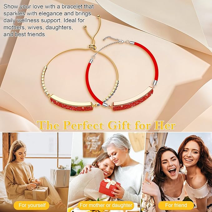 Sleep & Fitness Tracker with 2 Bands, Stylish & Ultra-Light Smart Bracelet for Women, 24/7 Heart Rate, Blood Oxygen & Stress Monitor, Waterproof Health Trackers Gifts for Girls, No Subscription（Red）