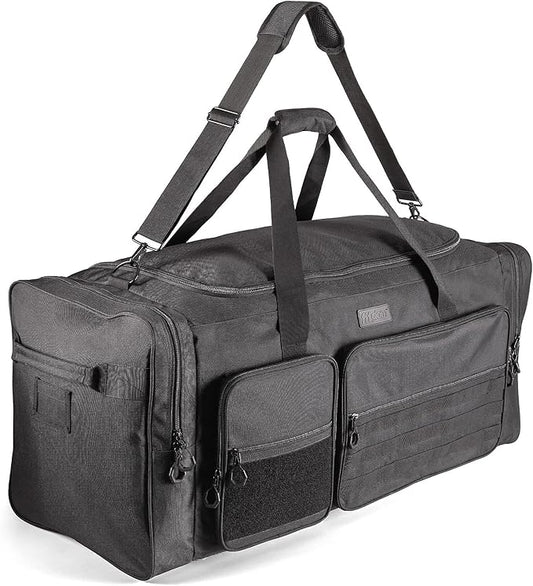 Fitdom 130L 36" Heavy Duty Extra Large Sports Gym Equipment Travel Duffle Bag W/Adjustable Shoulder Strap & 7 Compartments. Perfect for Soccer Baseball Basketball Hockey Football, Team Coaches & More