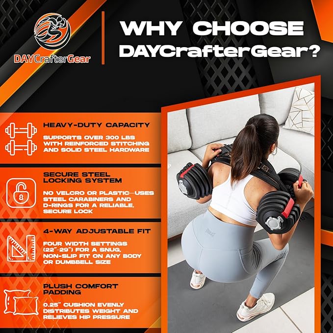 Hip Thrust Belt for Weights, Dumbbells & Kettlebells – Heavy Duty Glute Workout Equipment for Plates up to 300 lbs, with bonus straps for Dips & Squat Belt for Home & Gym