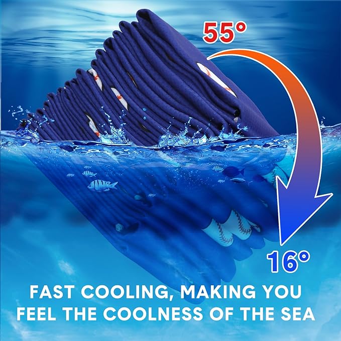 12 Pcs Cooling Towel 40 x 12 Inch Basketball Baseball Football Volleyball Soccer Softball Microfiber Fast Drying Towel for Gift Women Men