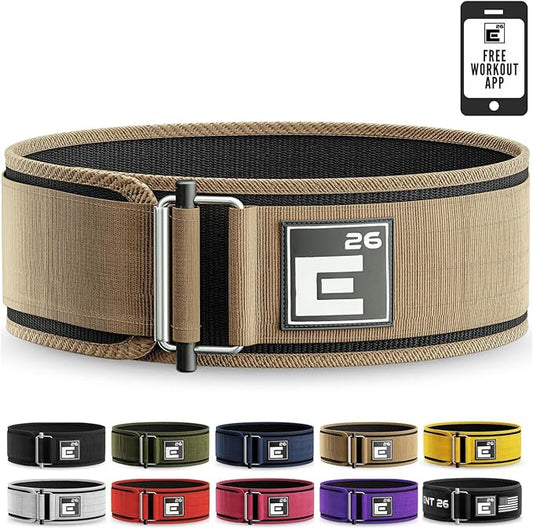 Element 26 Self-Locking Weight Lifting Belt - Premium Weightlifting Belt for Serious Functional Fitness and Olympic Lifting Athletes - Lifting Support for Men and Women - Deadlift Training Belt