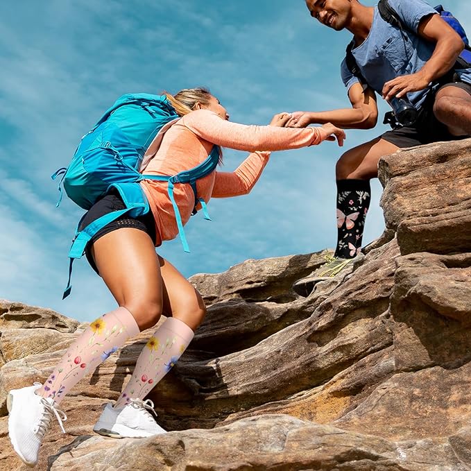 Copper Compression Socks for Women and Men(6 Pairs)-Best Support for Running, Athletic, Nursing, Travel