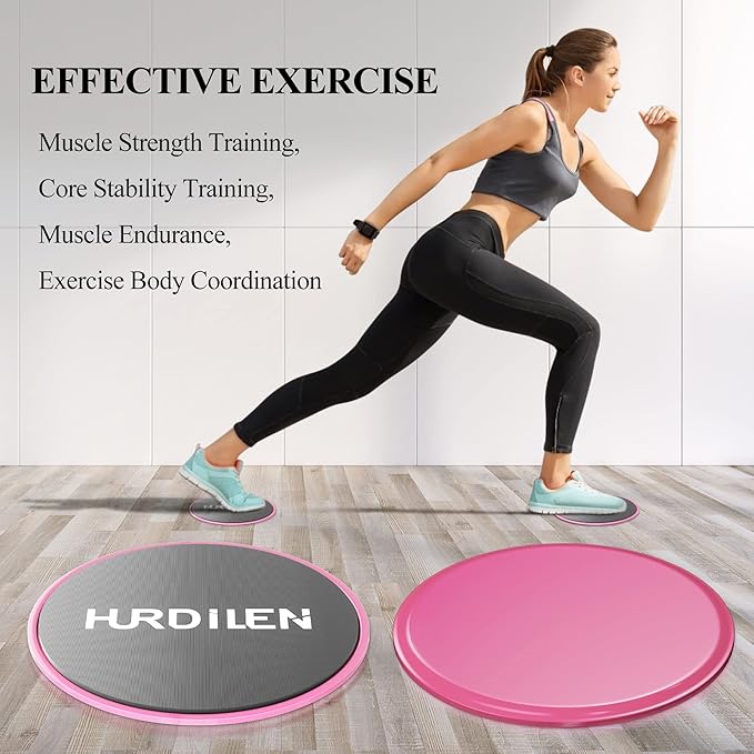 Core Sliders, Exercise Gliding Discs Dual Sided Use on Carpet and Hardwood Floors, Lightweight and Perfect Fitness Apparatus for Training Abdominal Core Strength