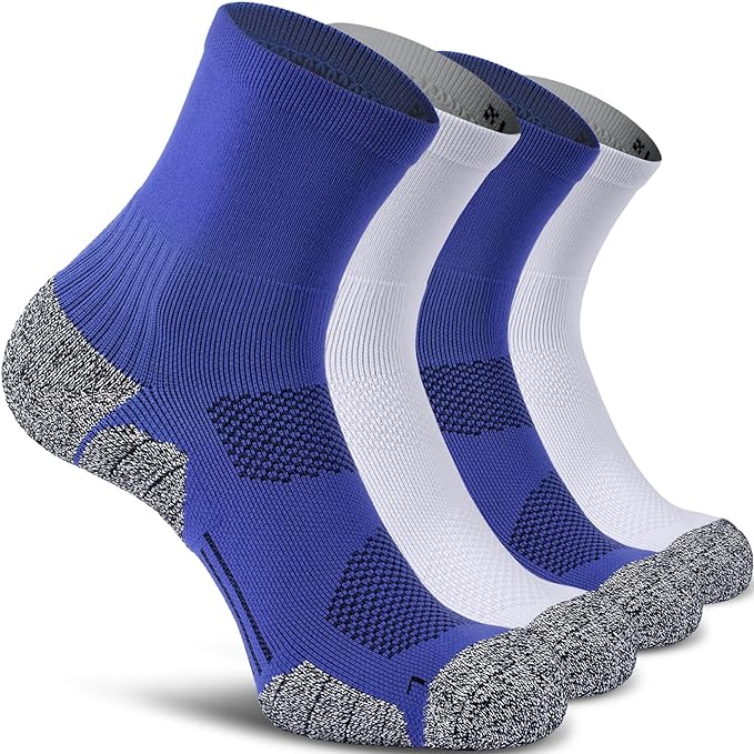 CWVLC Compression Athletic Quarter Socks Cushioned for Men Women