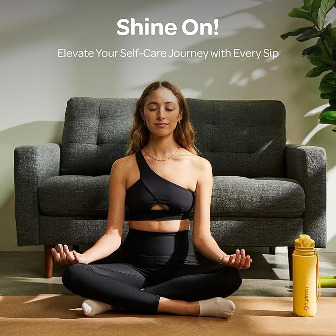 Hydracy Water Bottle with Time Marker -Large BPA Free Water Bottle & No Sweat Sleeve -Leak Proof Gym Bottle with Fruit Infuser Strainer & Times to Drink -Ideal for Fitness Sports & Outdoors