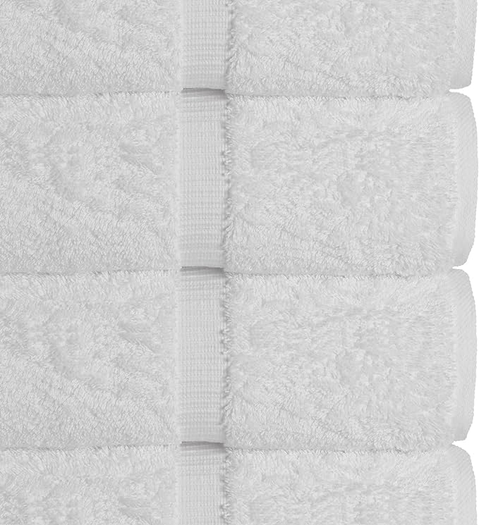 Chakir Turkish Linens | Hotel & Spa Quality 100% Cotton Premium Turkish Towels | Soft & Absorbent (8-Piece Towel Sets, White)