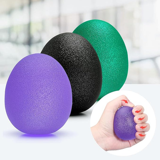 Peradix Hand Grip Strength Trainer, Stress Relief Ball, Wrist Rehab Therapy Hand Grip Equipment Ball Squishy Tools - Set of 3 Finger Resistance Exercise Squeezer