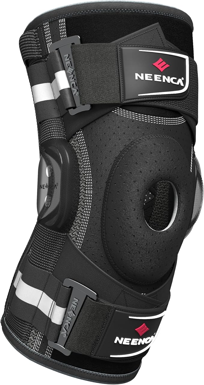 NEENCA Professional Knee Brace for Knee Pain, Hinged Knee Support with Patented X-Strap Fixing System, Medical for Pain Relief, Arthritis, Meniscus Tear, ACL, PCL, MCL, Runner, Sport