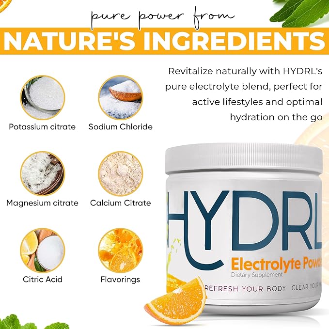 Electrolyte Hydration Powder for Keto (50 days Serving) - Mandarin Orange Electrolyte Drink Mix Hydration Powder - Low Carb - Carnivore - Potassium - Electrolyte Powder Recovery Drink - No Leg Cramps