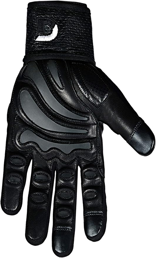 Elite Leather Gym Gloves with Built in 2" Wide Wrist Wraps Grip & Design for Weightlifting Power Lifting Bodybuilding & Strength Training Workout Exercises