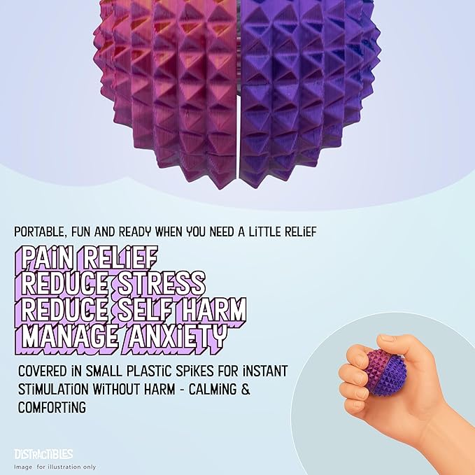 Round Spiked Sensory Fidget Clicker, Tactile Stimming Device with Mechanical Clicky Switches, Lanyard Attachment, Ideal for Pain Stim, ADHD, Autism & Stress Relief (NEON HARMONY, MEDIUM)