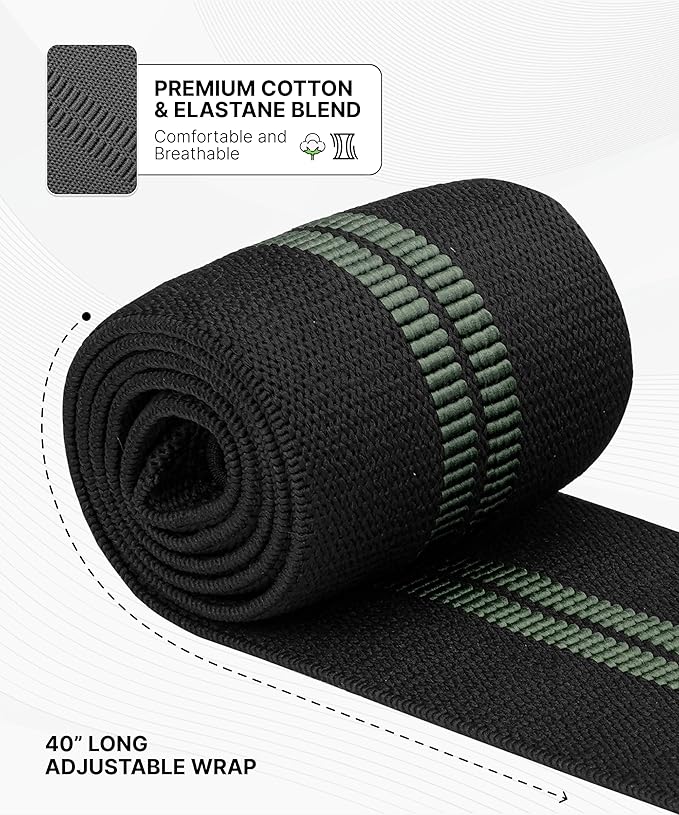 DMoose Fitness Elbow Wraps for Weightlifting (Pair) 40" Adjustable Brace for Joint Support, Pain Relief & Tendonitis - Elbow Straps for Weight Lifting, Bench Press & Gym Workouts, Band for Men & Women