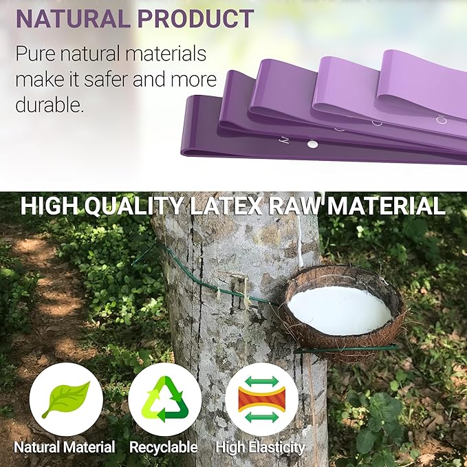 TechStone Resistance Bands Set for Men and Women, Pack of 5 Different Levels Elastic Band for Home Gym Long Exercise Workout – Great Fitness Equipment for Training, Yoga – Free Carrying Bag