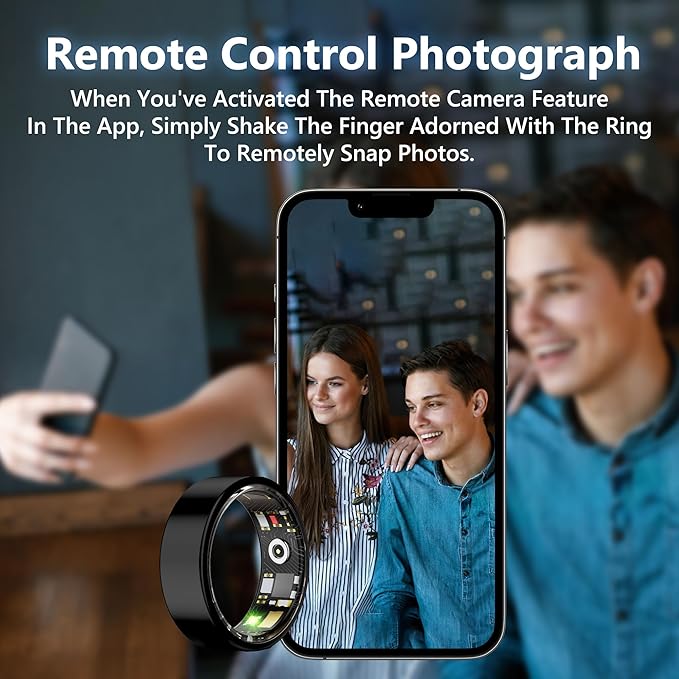 Smart Health Ring for Women Men Fitness Tracker with Heart Rate, Blood Oxygen, Blood Pressure, Sleep Monitoring, Step Counting, IP68 Waterproof for iOS and Android, No Subscription Fee, Silver 6