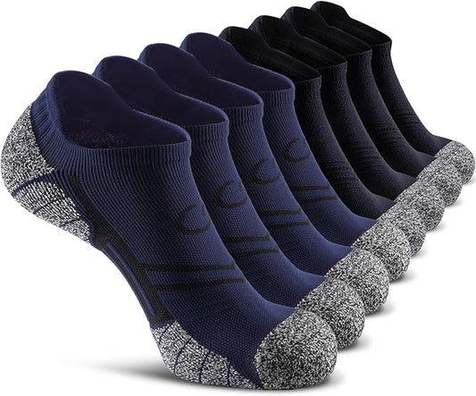 CWVLC No Show Sports Compression Socks for Men Women with Cushion (4/8 Pairs)