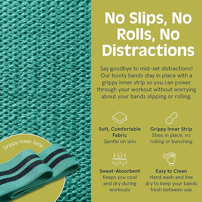 Retrospec Engage Booty Bands Resistance Band Set for Working Out & Exercise - Lightweight & Portable for Men & Women