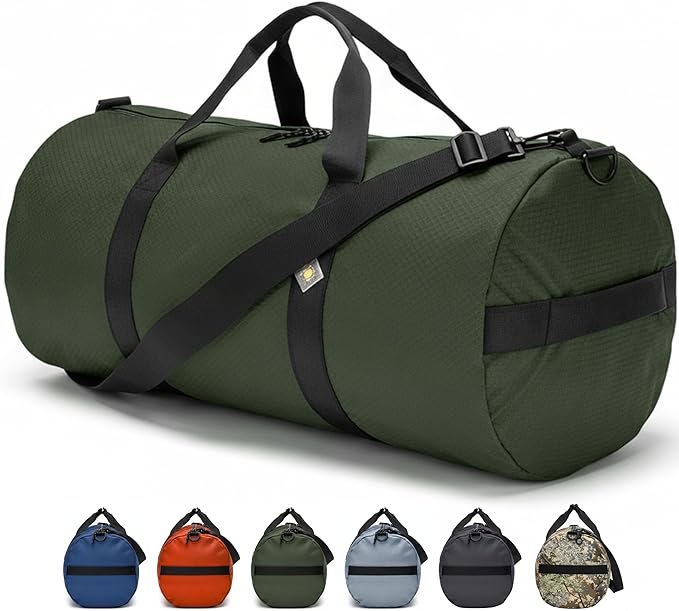 Diamond Ripstop Duffle Bags, Ultra Tough & Tear Resistant, Reinforced Stitching, Weatherproof, Packable Foldable Duffle Bag for Traveling